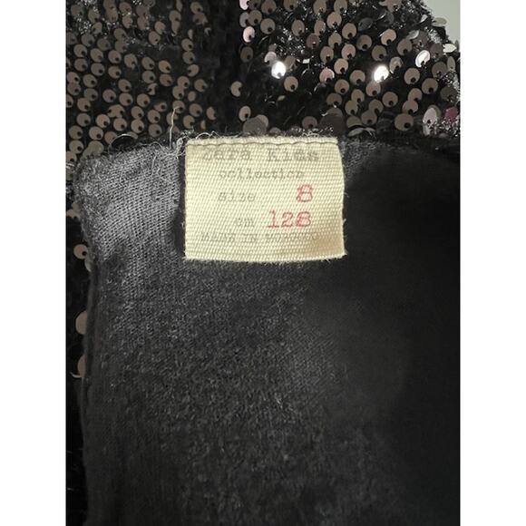 Zara Girl's Black Sequin Dress Sz 8 Great for Holidays! - Picture 2 of 5